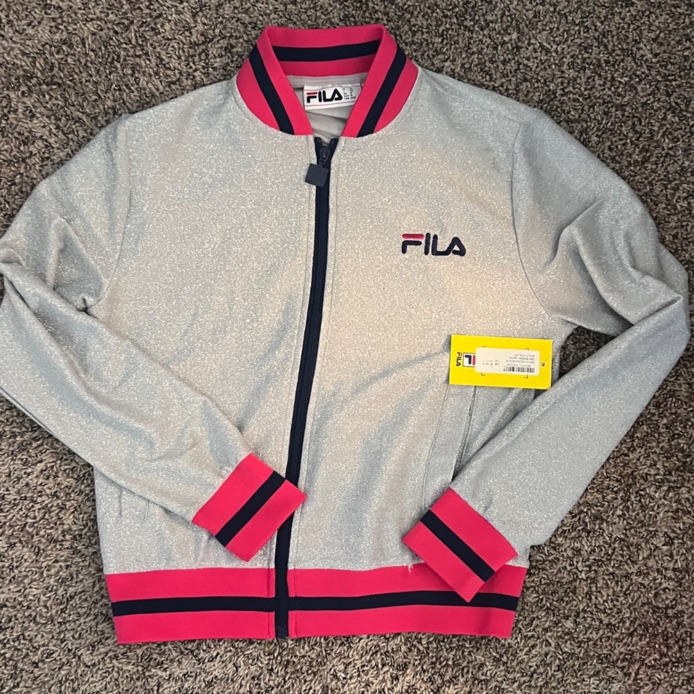 NWT Fila x Soulcycle Glitter Bomber Jacket